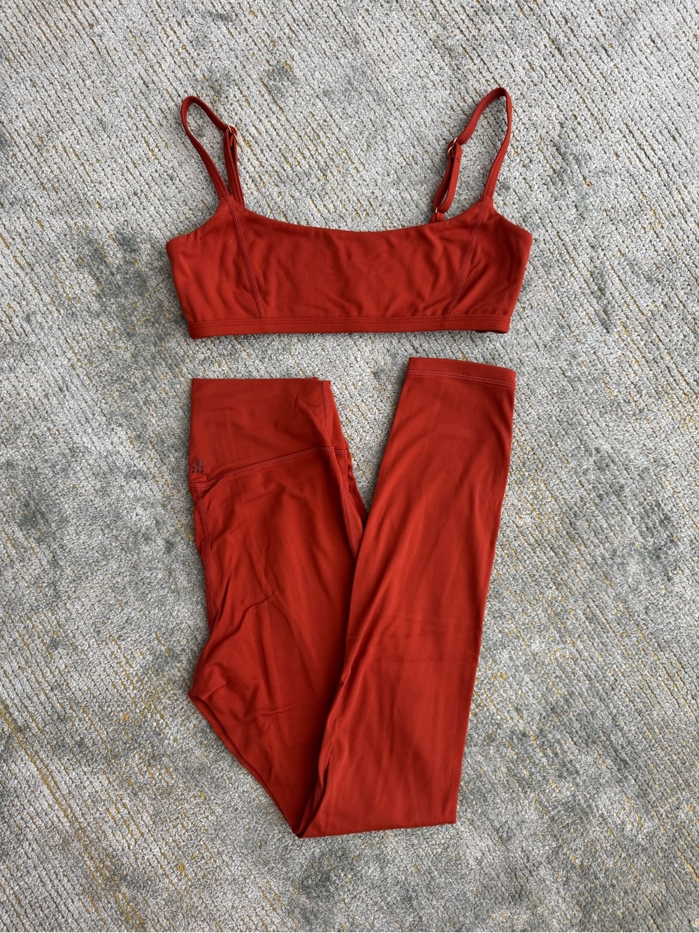 WeWoreWhat Rust Red / Burnt Orange Sports Bra and Leggings Set